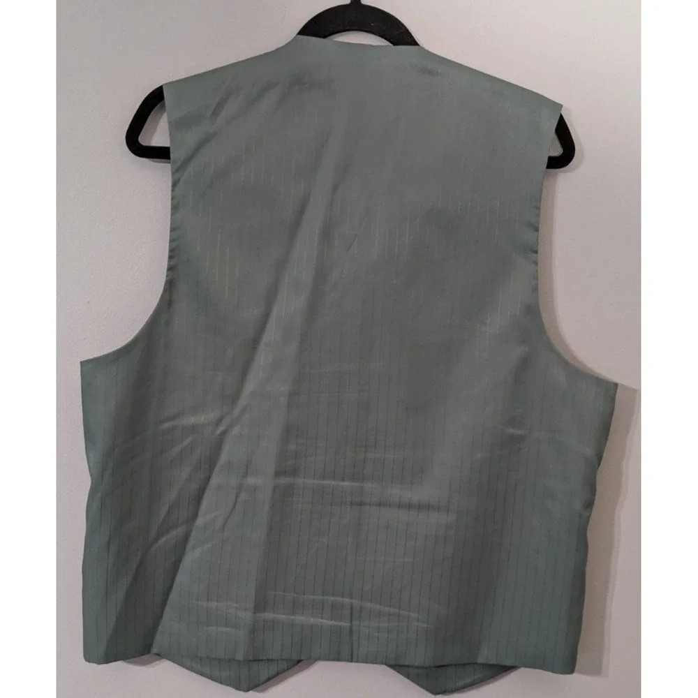 EJ Samuel 3pc Suit Sage Green Urban 4 Button Blazer Pleated Pants 44L - 38X32
